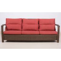 Плетеный диван 3-х местный ВЕНЕЦИЯ жгут 8251 ТЕРРАСА Люкс с подушками ткань М9002