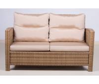 Плетеный диван 2-х местный ВЕНЕЦИЯ-2 жгут 30296 ТЕРРАСА Люкс Закрытые подлокотники с подушками