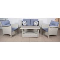 Комплект плетеной мебели ВЕНЕЦИЯ-2 жгут 9378 из искусственного ротанга ТЕРРАСА Люкс с подушками