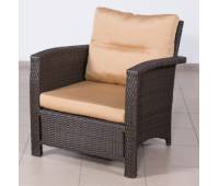 Плетеное кресло ВЕНЕЦИЯ-2 жгут 30834 ТЕРРАСА Люкс с подушками ткань 14203