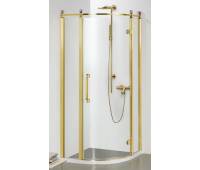 Душевое ограждение без поддона Azario AZ-NBB2231-L 90*90, профиль золото, покрытие Easy clean, левый