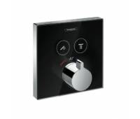 Термостат для 2 потребителей Hansgrohe 15738600 ShowerSelect Glass, стеклянный, черный