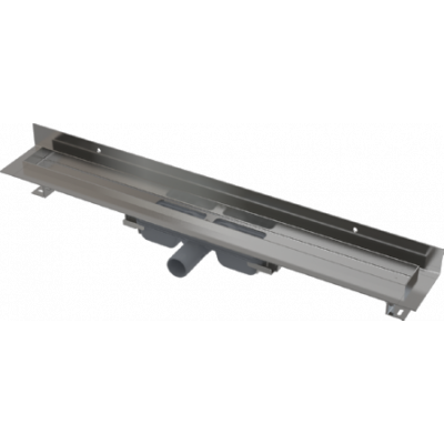 APZ116-850 Водоотводящий желоб с порогами для цельной решетки и фиксированным воротником к стене (сталь)