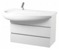 Тумба под раковину Laufen ILBAGNOALESSI ONE 730х385, с 2 ящиками, белый глянец