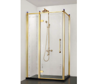 Душевое ограждение без поддона Azario AZ-NBB1231-L, 90*120, профиль золото, стекло с узором, покрытие Easy clean, левый