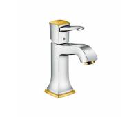 Смеситель для раковины Hansgrohe 31300090 Metropol Classic 110, со сливным гарнитуром, хром/золото