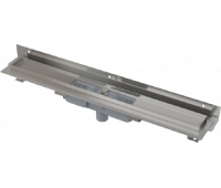 APZ1104-850 Водоотводящий желоб для перфорированной решетки с регулируемым краем к стене, с вертикальным стоком (сталь)
