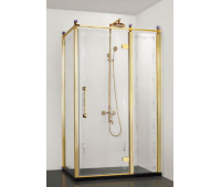 Душевое ограждение без поддона Azario AZ-NBB1231-R, 90*120, профиль золото, стекло с узором, покрытие Easy clean, правый