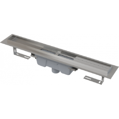 APZ1006-750 Professional - Водоотводящий желоб с порогами для цельной решетки, с вертикальным сливом (сталь)